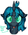 Size: 534x668 | Tagged: safe, artist:uteuk, oc, oc only, oc:changeling filly anon, oc:filly anon, changeling, :p, female, filly, floppy ears, glowing, glowing eyes, looking at you, simple background, solo, tongue out, white background
