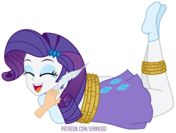 Size: 1200x909 | Tagged: safe, artist:jennieoo, rarity, equestria girls, g4, bondage, clothes, crying, eyes closed, feather, fetish, hand, laughing, open mouth, rope, rope bondage, ropes, show accurate, simple background, skirt, solo, tears of laughter, tickle fetish, tickle torture, tickling, tied up, transparent background, vector