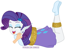 Size: 1200x909 | Tagged: safe, artist:jennieoo, rarity, human, equestria girls, g4, bondage, clothes, crying, eyes closed, feather, fetish, hand, laughing, open mouth, open smile, rope, rope bondage, ropes, show accurate, simple background, skirt, smiling, solo, tears of laughter, tickle fetish, tickle torture, tickling, tied up, transparent background, vector