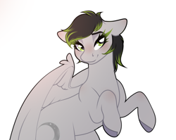 Size: 1000x795 | Tagged: artist needed, safe, oc, oc only, oc:silver moon, pegasus, pony, female, lidded eyes, mare, smiling, solo
