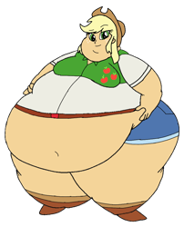 Size: 800x988 | Tagged: safe, artist:prrrpprrrl, applejack, human, equestria girls, g4, breasts, busty applejack, fat, female, overweight, simple background, transparent background