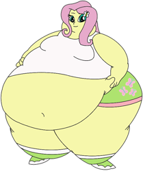 Size: 602x720 | Tagged: safe, artist:prrrpprrrl, fluttershy, human, equestria girls, g4, breasts, busty fluttershy, fat, female, overweight, simple background, solo, transparent background