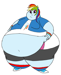 Size: 800x988 | Tagged: safe, artist:johnvi20, rainbow dash, human, g4, base used, breasts, busty rainbow dash, fat, female, morbidly obese, obese, overweight, rainblob dash, simple background, solo, transparent background