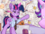 Size: 1200x916 | Tagged: safe, artist:zeepheru_pone, starlight glimmer, twilight sparkle, alicorn, pony, unicorn, g4, atg 2024, book, clothes, conspiracy theory, duo, female, horn, it's always sunny in philadelphia, mare, math, meme, necktie, newbie artist training grounds, paper, pepe silvia, ponified meme, quill, shirt