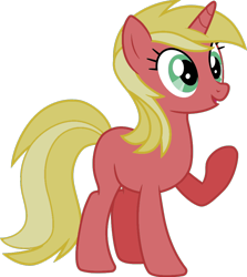 Size: 828x930 | Tagged: safe, artist:cloudy glow, edit, vector edit, cherry lemonade, pony, unicorn, g4, background pony, blank flank, female, horn, mare, open mouth, raised hoof, recolor, simple background, solo, transparent background, vector