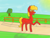 Size: 4080x3060 | Tagged: safe, artist:kokopingas98, oc, oc only, oc:fez, earth pony, pony, pony town, digital art, fence, grass, grass field, happy, no pupils, raised hoof, sky, solo, sun, sunlight, tree, video game, walking