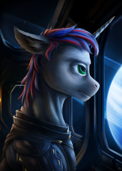 Size: 1119x1575 | Tagged: safe, artist:adept_fluttershy, unicorn, horn, male, profile, realistic, solo, stallion, star wars