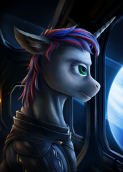 Size: 1119x1575 | Tagged: safe, artist:adept_fluttershy, unicorn, classic art, horn, male, profile, realistic, stallion, star wars