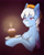 Size: 1520x1910 | Tagged: safe, artist:erein, oc, oc only, oc:erein rorien, pegasus, pony, beret, blue fur, cake, candle, cheek fluff, chest fluff, clothes, colored wings, cute, ears up, food, happy, happy birthday, hat, male, pegasus oc, plate, simple background, smiling, solo, wings