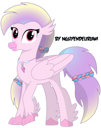 Size: 6092x7684 | Tagged: safe, artist:nguyendeliriam, destiny (g5), classical hippogriff, hippogriff, g4, g5, absurd resolution, classical hippogriffied, female, g5 to g4, generation leap, hippogriffied, jewelry, necklace, not silverstream, simple background, solo, species swap, transparent background