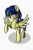 Size: 721x1109 | Tagged: safe, artist:grinu, oc, oc only, pegasus, pony, blue eyes, blue mane, pegasus oc, raised hoof, simple background, solo, transparent background, yellow coat