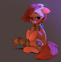 Size: 1774x1796 | Tagged: safe, artist:rexyseven, oc, oc:rusty gears, earth pony, pony, female, mare, sock, solo