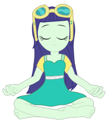 Size: 4052x4608 | Tagged: safe, artist:chrismc373, blueberry cake, equestria girls, g4, meditating, solo