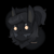 Size: 3000x3000 | Tagged: safe, artist:aasuri-art, oc, oc only, earth pony, pony, black background, black mane, black skin, bunny ears, bust, dark, dark background, dark skin, eyeshadow, glowing, glowing eyes, golden eyes, high res, makeup, ponytail, portrait, simple background