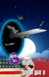 Size: 1024x1600 | Tagged: safe, equestria girls, g4, american flag, concorde, me 262, poster, poster parody, time travel, world war ii