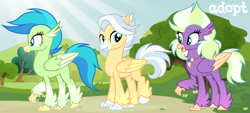 Size: 1280x577 | Tagged: safe, artist:vi45, oc, oc only, hippogriff, colored wings, female, two toned wings, wings