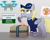 Size: 3200x2560 | Tagged: safe, artist:sweetielover, derpy hooves, pegasus, pony, g4, angry, atg 2024, box, clothes, delivery pony, drone, female, food, hat, high res, muffin, newbie artist training grounds, package, scanner, screen, sign, solo, uniform