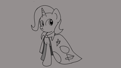 Size: 1280x720 | Tagged: safe, trixie, pony, unicorn, cape, clothes, horn, newbie artist training grounds, simple, solo, trixie's cape