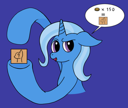 Size: 1282x1089 | Tagged: safe, artist:axed-cradily, trixie, pony, g4, blue background, simple background