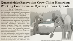 Size: 2000x1125 | Tagged: safe, artist:equestriaexploration, pony, atg 2024, duo, mouth hold, newbie artist training grounds, newspaper, sepia, snow shovel