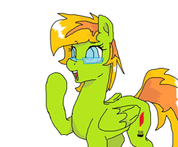 Size: 1014x837 | Tagged: safe, artist:mileslancer, oc, oc only, oc:fausty florid, pegasus, female, mare, ms paint, simple background, solo, talking, white background