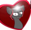 Size: 103x101 | Tagged: safe, oc, oc only, oc:zippers, angry, bald, female, heart, locket, mare, shiny, simple background, solo, white background