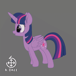 Size: 800x800 | Tagged: safe, artist:k. dale, twilight sparkle, alicorn, pony, g4, animated, cute, gif, gray background, movie accurate, simple background, solo, twiabetes, twilight sparkle (alicorn)