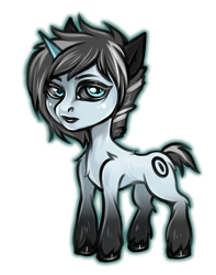 Size: 1851x2346 | Tagged: safe, artist:leastways, oc, oc only, oc:iso, unicorn, black sclera, chest fluff, horn, simple background, sketch, smiling, solo, transparent background