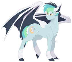 Size: 3278x2819 | Tagged: safe, artist:nocti-draws, oc, oc only, oc:moondrop, bat pony, pony, bat pony oc, black hooves, blaze (coat marking), blue coat, brown pupils, coat markings, colored ear fluff, colored ears, colored hooves, colored pinnae, colored pupils, colored wings, concave belly, ear fluff, ear tufts, facial markings, frown, hooves, leg fluff, looking back, male, multicolored mane, multicolored tail, narrowed eyes, oc redesign, partially open wings, raised leg, shiny mane, shiny tail, short mane, simple background, socks (coat markings), solo, stallion, stallion oc, standing, tail, thin, transparent background, tri-color mane, tri-color tail, tri-colored mane, tri-colored tail, tricolor mane, tricolor tail, tricolored mane, tricolored tail, two toned wings, wall of tags, wings, yellow eyes