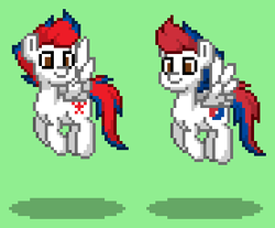 Size: 368x304 | Tagged: safe, oc, oc only, pegasus, pony, pony town, duo, green background, korea, nation ponies, north korea, ponified, simple background, south korea