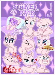 Size: 2714x3681 | Tagged: safe, artist:redjester, earth pony, pony, unicorn, chest fluff, commission, crying, emotes, horn, ych example, your character here