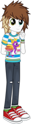 Size: 631x2524 | Tagged: safe, artist:lightningbolt, derpibooru exclusive, human, equestria girls, g4, .svg available, awsten knight, bracelet, clothes, converse, equestria girls-ified, excited, happy, heterochromia, holding, jeans, jewelry, male, pants, plushie, ripped jeans, ripped pants, shirt, shoes, show accurate, smiling, socks, solo, spyro the dragon, spyro the dragon (series), standing, svg, t-shirt, torn clothes, vector, waterparks, wristband