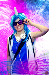 Size: 2920x4491 | Tagged: safe, artist:wild-woelfchen, dj pon-3, vinyl scratch, human, g4, clothes, cosplay, costume, irl, irl human, photo, solo