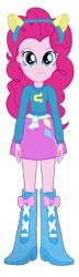 Size: 312x1077 | Tagged: safe, artist:matheusema, artist:qbert2kcat, pinkie pie, equestria girls, g4, background removed, boots, clothes, high heel boots, shirt, shoes, simple background, skirt, solo, sweater, transparent background