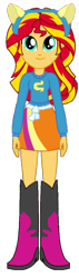 Size: 280x987 | Tagged: safe, artist:matheusema, artist:qbert2kcat, equestria girls, g4, background removed, boots, clothes, high heel boots, shirt, shoes, simple background, skirt, solo, sweater, transparent background