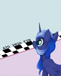 Size: 1675x2092 | Tagged: safe, artist:dusthiel, princess luna, alicorn, pony, g4, atg 2024, female, finish line, mare, newbie artist training grounds, solo, wings