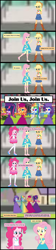 Size: 1920x8640 | Tagged: safe, artist:cartoonmasterv3, applejack, fluttershy, pinkie pie, rainbow dash, rarity, sci-twi, sunset shimmer, twilight sparkle, human, undead, zombie, equestria girls, g4, 8 panel comic, british, clothes, comic, dress, infected, long dress, long skirt, skirt