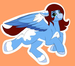 Size: 4000x3500 | Tagged: safe, artist:decemberbreeze, artist:monsoonvisionz, oc, oc only, pegasus, pony, orange background, pegasus oc, simple background, solo