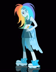 Size: 1943x2499 | Tagged: safe, artist:guizhughost, rainbow dash, human, g4, black background, humanized, simple background