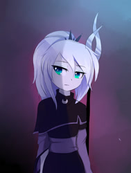 Size: 1600x2121 | Tagged: safe, artist:magnaluna, princess luna, human, g4, clothes, female, humanized, looking away, pony coloring, solo, staff, white-haired luna