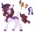 Size: 640x596 | Tagged: safe, artist:sparjechkaa, autumn blaze, rarity, hybrid, kirin, pony, unicorn, g4, big horn, cloven hooves, concave belly, curly mane, eyebrows, floppy ears, fused, fusion, horn, kirin hybrid, lidded eyes, lipstick, purple coat, raised hoof, red hair, simple background, solo, unshorn fetlocks, violet coat, white background