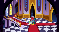 Size: 5096x2780 | Tagged: artist needed, safe, anonymous artist, artist:cloudy glow, artist:dashiesparkle, artist:gurugrendo, artist:vector-brony, pharynx, rainbow dash, changeling, pegasus, pony, g4, bowtie, canterlot castle interior, checkered floor, clothes, cute, dashabetes, date, dialogue in the description, dress, duo, duo male and female, female, gala dress, gown, grand galloping gala, hall, looking at each other, looking at someone, male, mare, rainbow dash always dresses in style, rainbow dash's first gala dress, ship:pharydash, shipping, smiling, smiling at each other