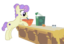 Size: 976x664 | Tagged: safe, artist:colorcoookie0w0, cream puff, earth pony, pony, g4, cooking, creambetes, cute, female, mare, older, older cream puff, simple background, solo, transparent background