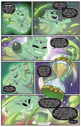 Size: 537x841 | Tagged: safe, idw, raneigh, ghost, pony, undead, g5, maretime mysteries #2, my little pony: maretime mysteries, my little pony: tell your tale, official, spoiler:comic, spoiler:g5, distorted, female, hourglass, solo