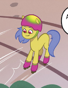 Size: 137x178 | Tagged: safe, idw, pony, g5, maretime mysteries #2, my little pony: maretime mysteries, official, spoiler:comic, spoiler:g5, female, roller skates, skates, solo, unnamed character, unnamed pony