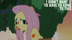 Size: 2000x1125 | Tagged: safe, edit, edited screencap, editor:quoterific, screencap, fluttershy, a health of information, g4, bag, saddle bag, solo, swamp fever