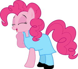 Size: 2048x1821 | Tagged: safe, artist:jamesmadisonfan26, artist:xpesifeindx, edit, pinkie pie, earth pony, pony, g4, griffon the brush off, season 1, clothes, cute, diapinkes, dress, female, mare, overalls, shoes, simple background, solo, tights, transparent background, vector
