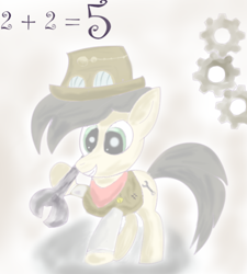 Size: 522x579 | Tagged: safe, oc, oc only, earth pony, pony, clothes, enthusiasm, gears, industrial, plane, solo