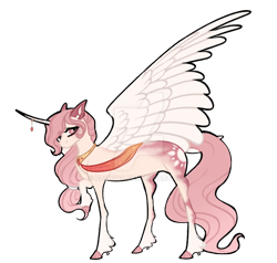 Size: 1280x1217 | Tagged: safe, artist:paliona, princess celestia, pony, g4, alternate design, deviantart watermark, large wings, obtrusive watermark, pink-mane celestia, simple background, slender, solo, thin, transparent background, watermark, wings, younger