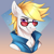 Size: 2000x2000 | Tagged: safe, artist:ynery, oc, oc only, oc:lightpoint, pegasus, pony, bust, clothes, ear fluff, glasses, gradient background, handsome, looking at you, male, pegasus oc, portrait, shirt, smiling, solo, stallion, sunglasses